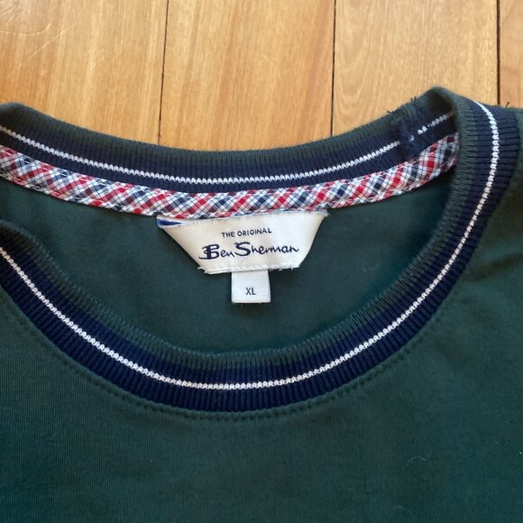 Ben Sherman Original Men's Hunter Green‎ Short Sleeve Crew Neck Size XL H15 - Picture 2 of 4